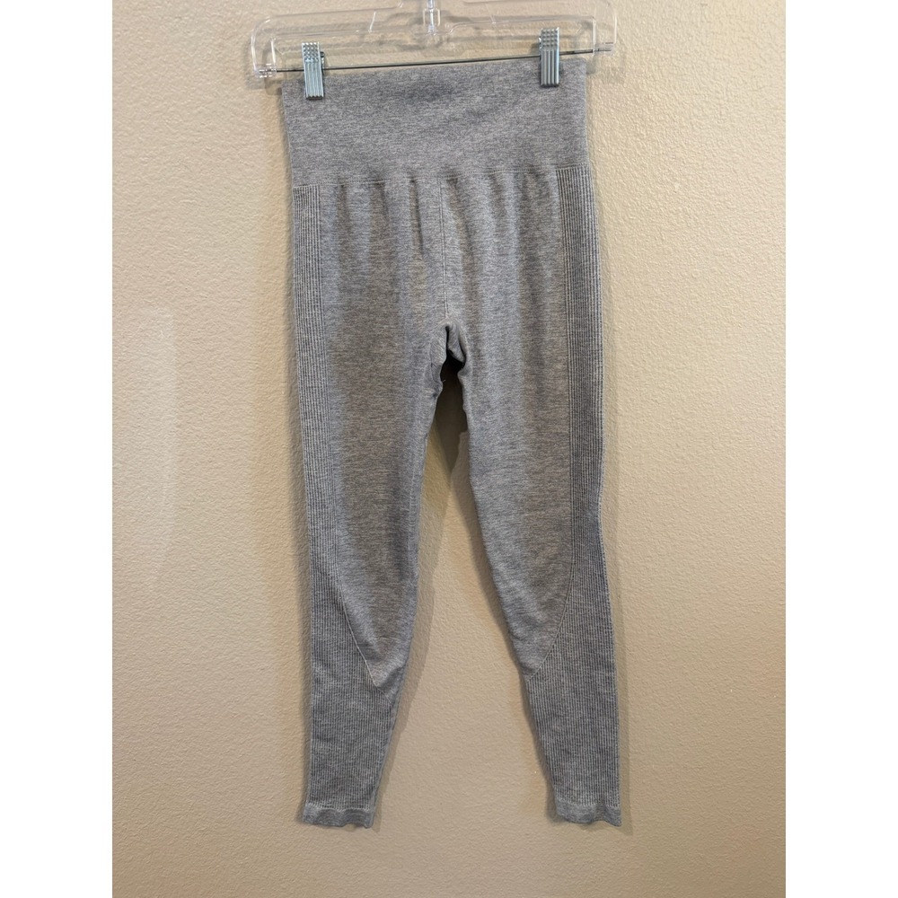 FOREVER 21 Seamless Ribbed Leggings Grey High Waist‎ Activewear Size S